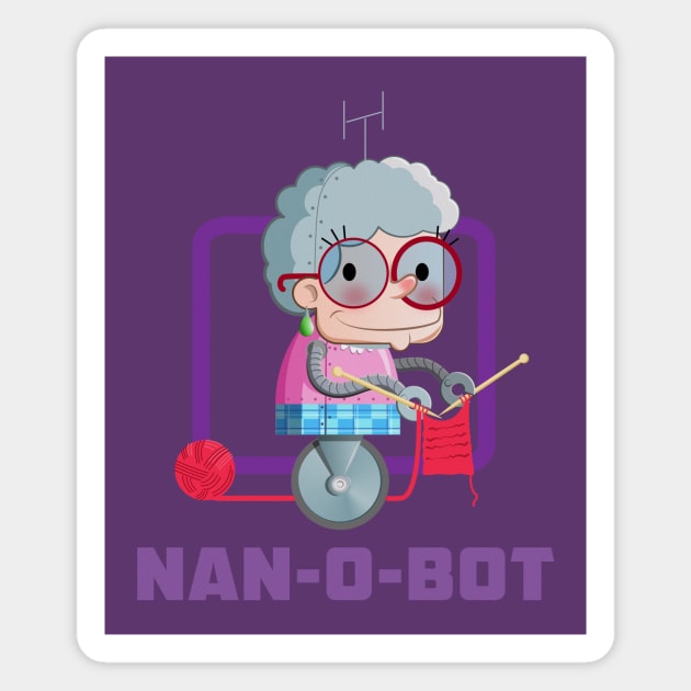 Nan-o-Bot Magnet by Nik Afia designs